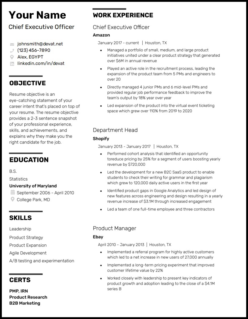 Ats Friendly Resume Template Microsoft Word