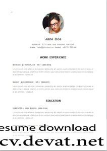 download simple cv resume