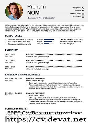 Exemple de CV Etudiant  CV Resume download Share