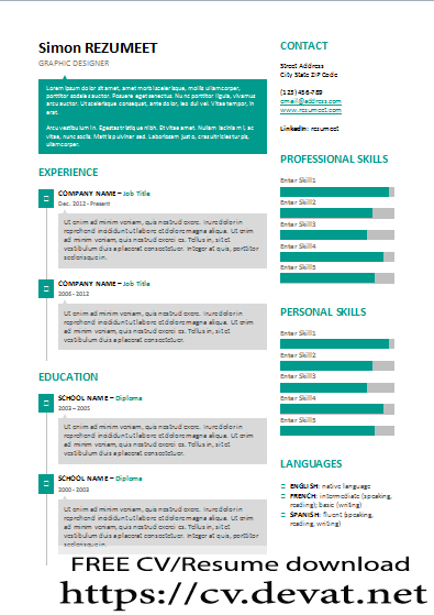 CV Word Smart Green English 