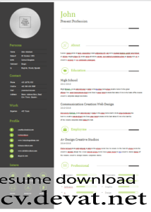 Simple Free CV Resume Green Template in Word