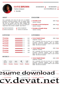 free portfolio CV resume template in word
