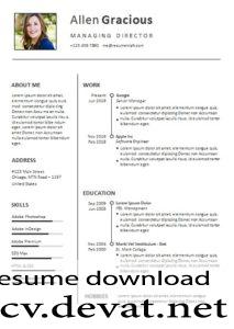 Word Resume Template Free Download