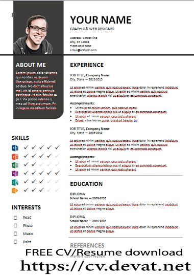 professional Gray CV English 