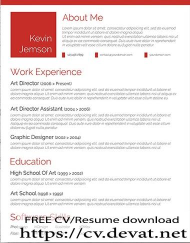 red resume design