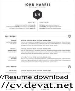 Simple Resume Template Download in Word