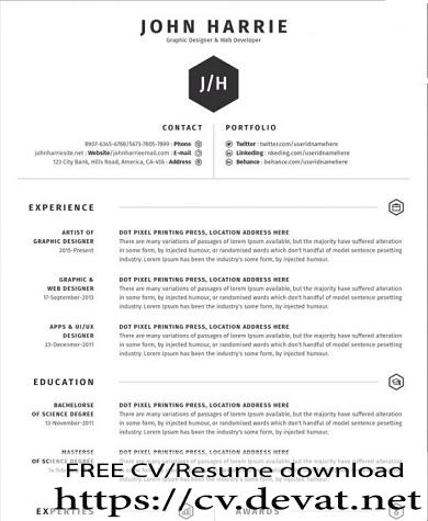 simple resume templates with multiple file formats 1000x750