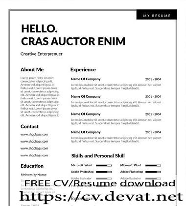 simple resume with columns template free