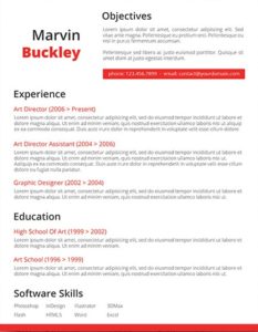The Efficient Red CV Resume Template