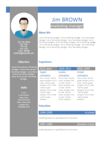 Free creative profile Word CV template