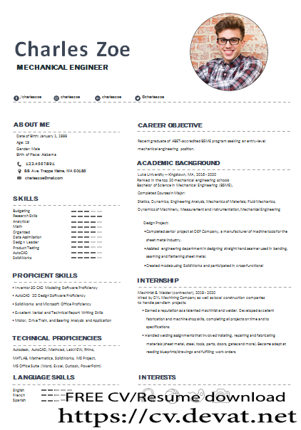 free download CV simple word 