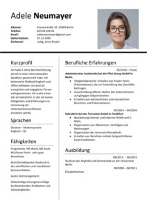 Free CV German Template DOC word