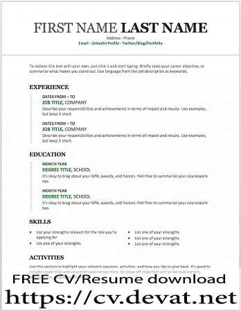modern chronological resume template 1