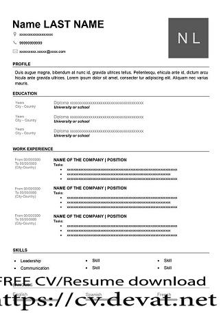 122 curriculum vitae one page