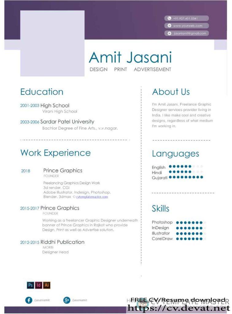 Free Highlight Microsoft Word CV template