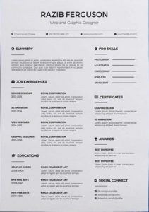 professional resume cv with cover free word download