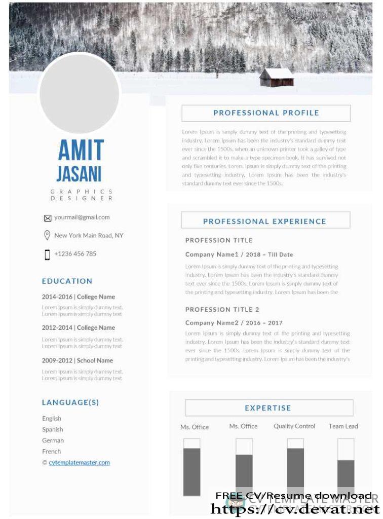 Free Tables CV template in Word format