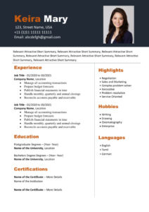 Free Download CV Resume Templates Word Doc Docx