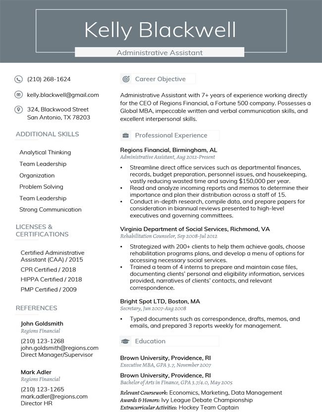 Professional Resume Template Download Free Slate