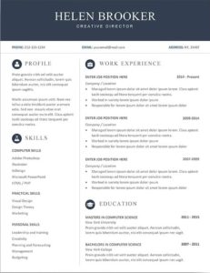 Free CV Template for Word download
