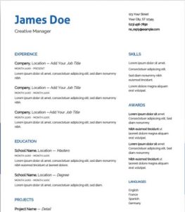 Free Professional Word Resume Template docx 2022