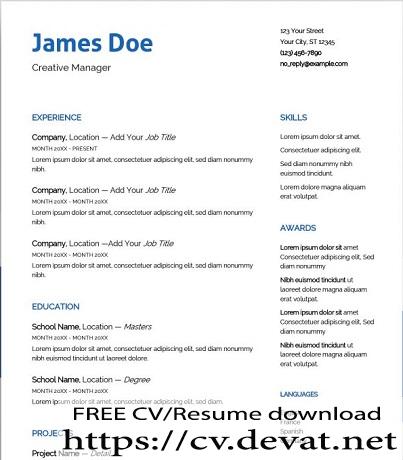 Free Professional Word Resume Template docx 2022 - CV Resume download Share