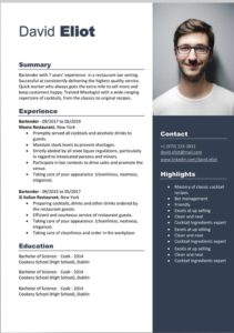 free Resume cv download word for USA jobs