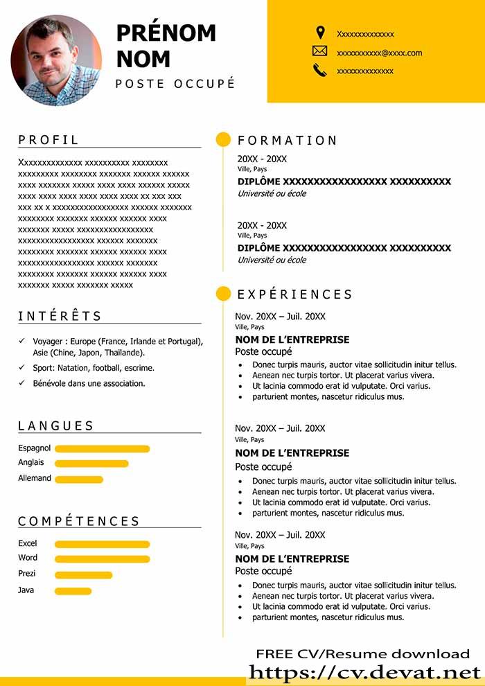 نموذج السيرة الذاتية للتحميل Free resume template ready to fill in Word ...