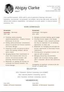 Accountant CV template free download in Microsoft Word format