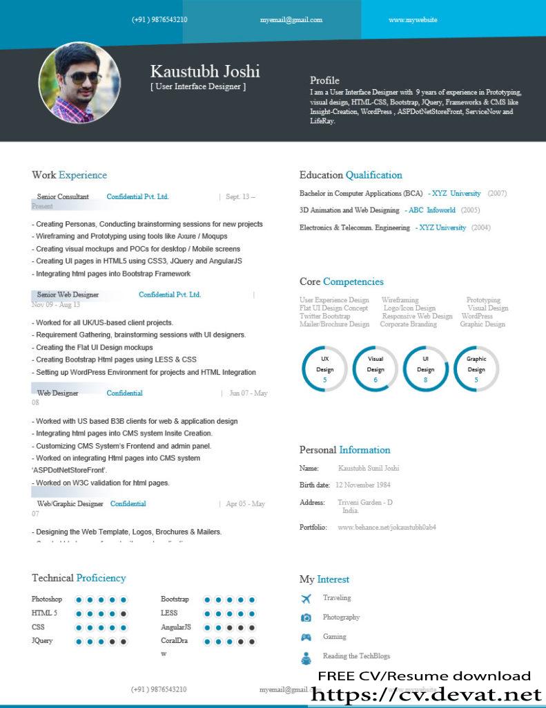 Creative Resume Template Word Format