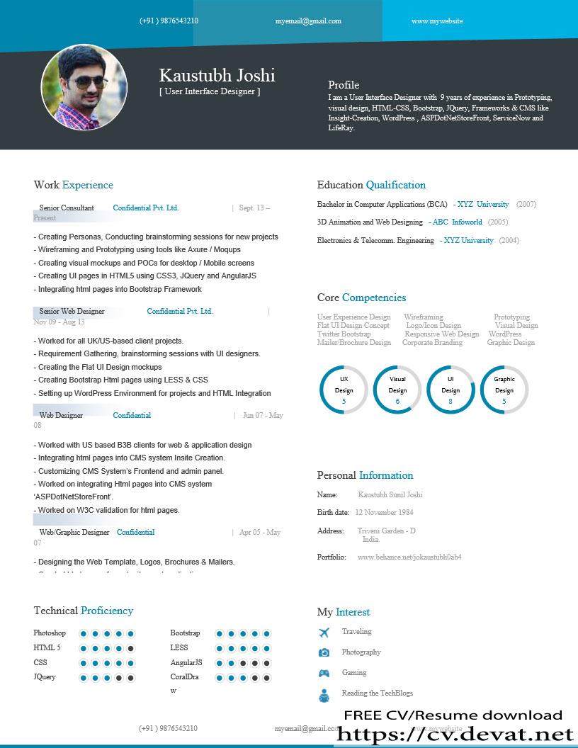 Creative Resume Template Word Format