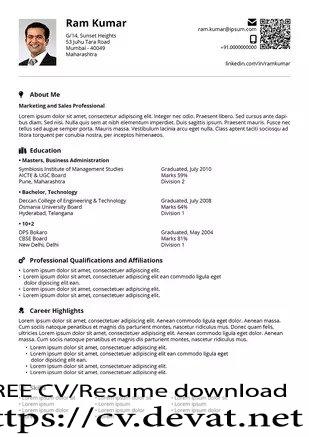 Download Your Free CV QR Code with Style Resume Formats in Word