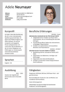 Free CV German Template DOC and PDF Format