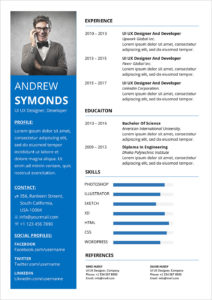 Free Modern Resume Template In Word DOC Format