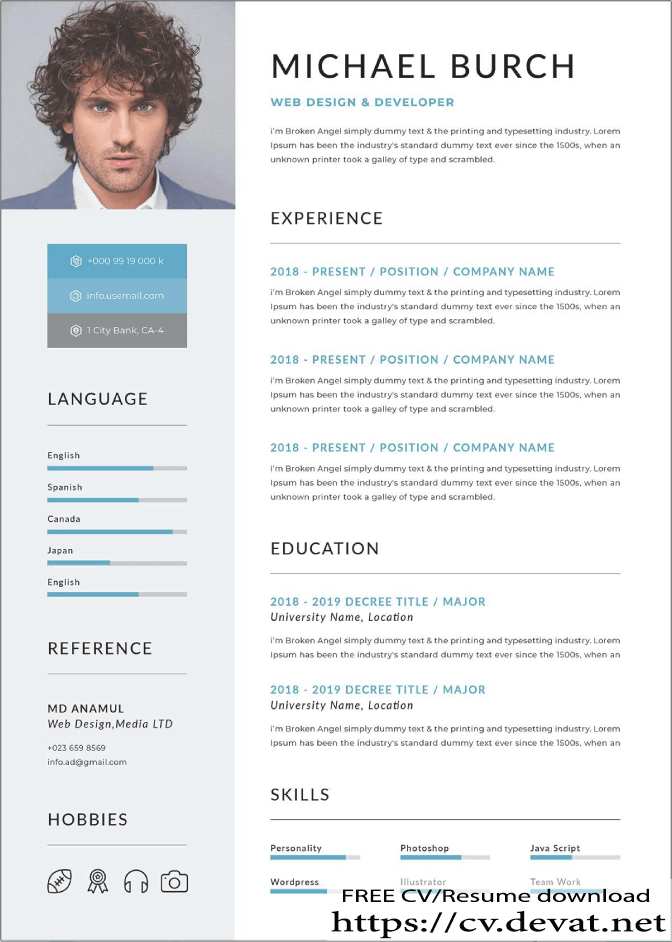 Free Cv German Template Doc And Pdf Format - Cv Resume Download Share