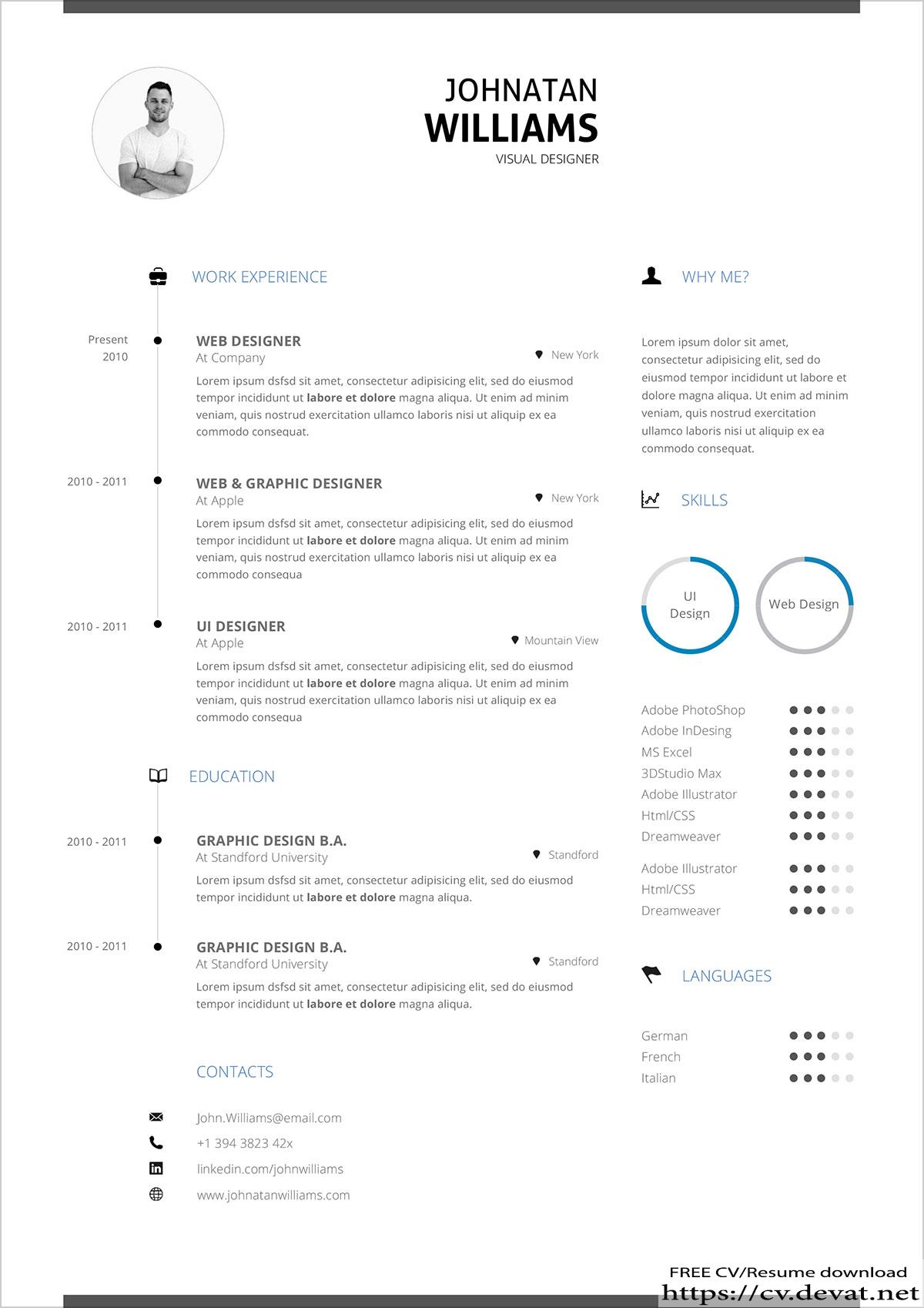 Free Simple English Resume Format Cover Letter in PDF DOC DOCX