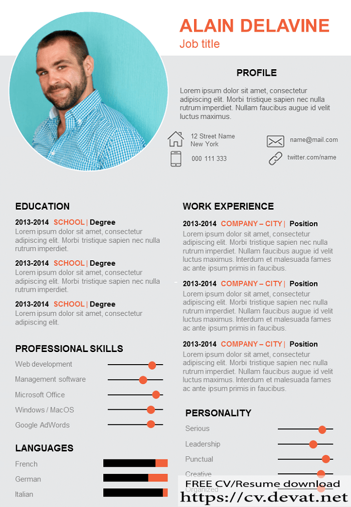 Free best resume layout for word download