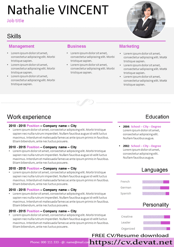 use a resume template for word document