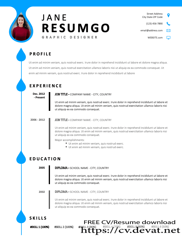 Modern resume template word and pdf سيرة ذاتية احترافية انجليزية