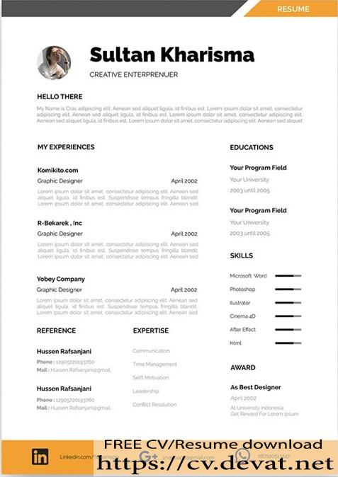 Professional Free Resume Template For Dream Job