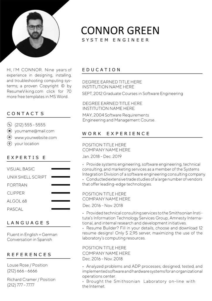 Professional Resume Templates Word PDF Download CV Resume Download 