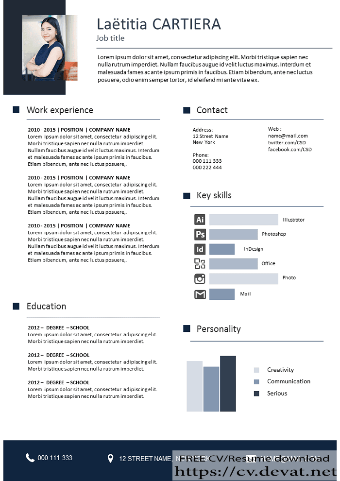 Resume Clear and modifiable Creative CV template free download 1