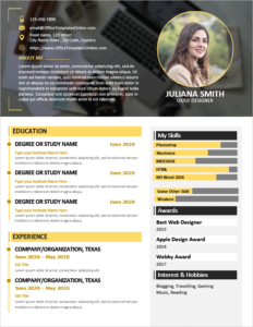 Creative MS Word Resume CV Template for Designers