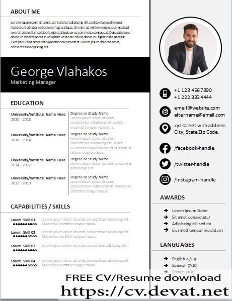 marketing manager resume cv format for freshers in ms word 1 1