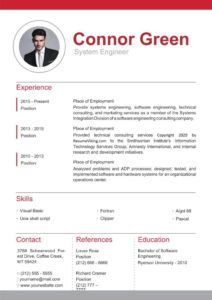 modern and clear Purple Word resume