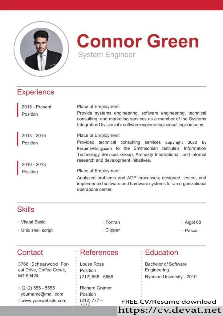 modern and clear Purple Word resume