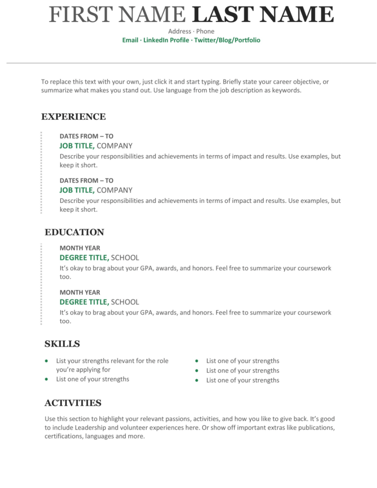 Free Modern CV Resume word - CV Resume download Share