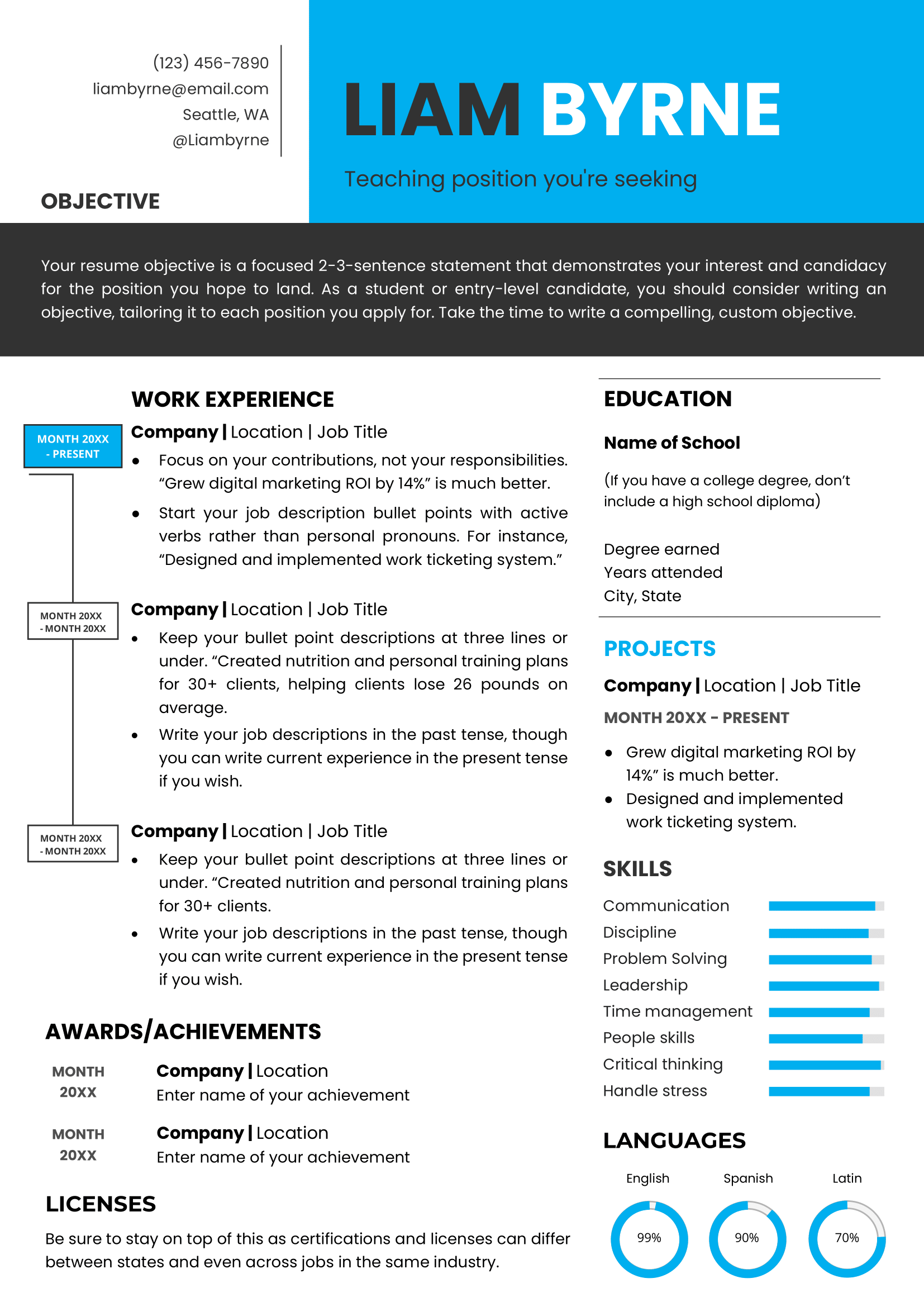 Creative CV English Template 1