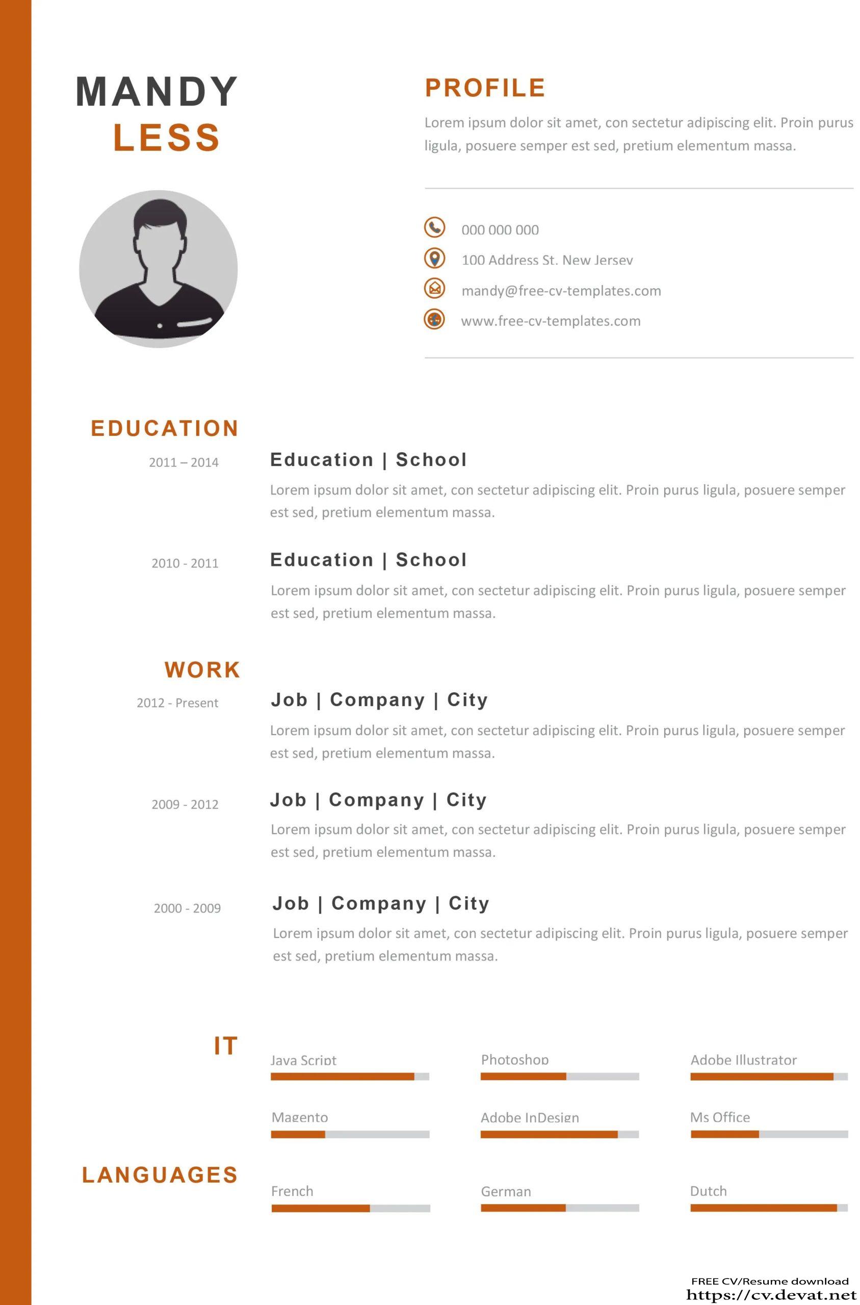  Creative Cv Word Template Download CV Resume Download Share
