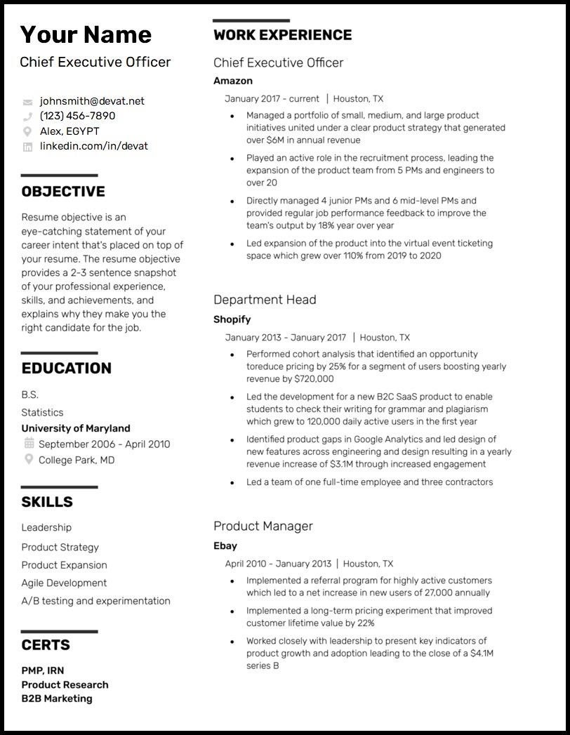 Free ATS Resume Template for Microsoft Word - CV Resume download Share